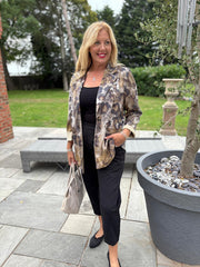Olive Soft Animal Print Blazer Heidi