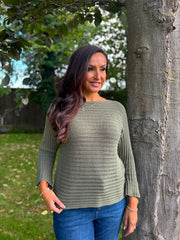Khaki Ribbed Knit Kia