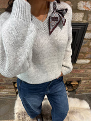 Grey Scarf Accent Jumper Amanda