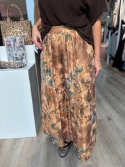 Bronze Shimmer Floral Trousers Adele