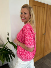Lipstick Leopard Print Top Robin
