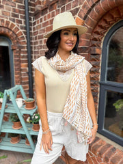 Mocha Diamond Tassel Scarf