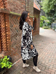 Monochrome Floral Detail Dress Eden