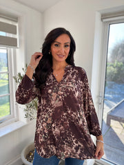 Chocolate Flower Blouse Gloria
