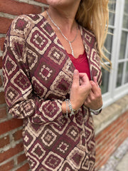 Wine Diamond Shimmer Cardigan Freya