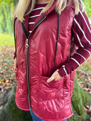 Red Quilted Gilet Bella