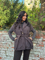 Chocolate Quilted Gilet Hollie