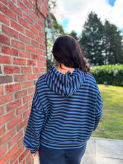 Denim Striped Hoodie Ella