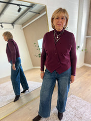 Wine Diamante Waistcoat Jude