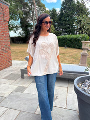 Stone Embroidered Floral Top Frankie