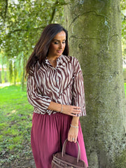 Chocolate Animal Print Blouse Hailey