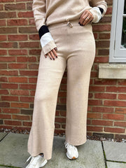 Stone Drawstring Knitted Trousers Ophelia