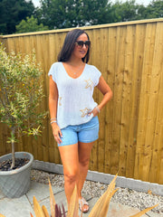 White Star Knit Top Devon