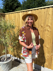 Chocolate Botanical Border Shirt Gemma