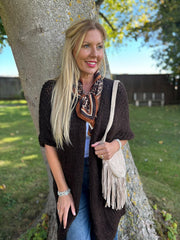 Chocolate Cosy Edge To Edge Cardi Mabel