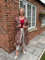 Wine Diamond Shimmer Cardigan Freya