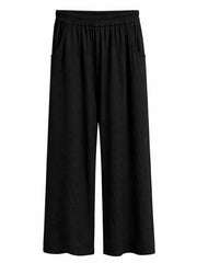 Black Textured Lightweight Trousers Kaylee