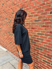 Black Shorts Leisure Set Amber