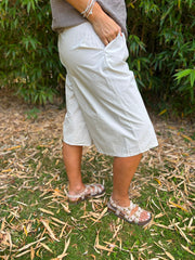 Stone Wide Leg Bead Tie Culottes