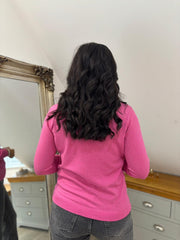 Candy Pink Sparkle Roll Neck Susan