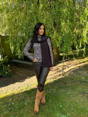 Black Satin Blend Scarf