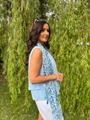 Blue Layered Bubble Cotton Vest Quinn