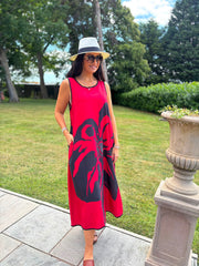 Red Artisan Bloom Dress Emily