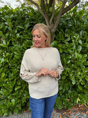 Stone Sleeve Detail Knit Top Julia