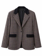 Navy Checked Blazer Sara