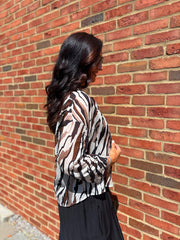 Black Animal Print Blouse Hailey