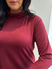 Wine Super Soft Roll Neck