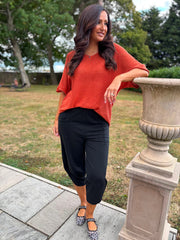 Rust Reverse Seam Knit Georgina