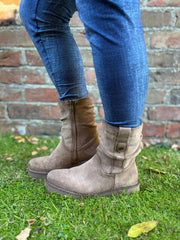 Mocha Chunky Ruched Boots