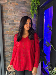 Red Animal Sparkle Top Layla