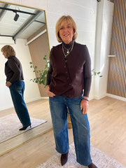 Chocolate Diamante Waistcoat Jude