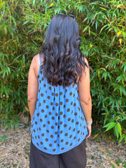 Denim Polka Dot Braid Strap Vest Freya