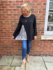 Black Mandala Knit Top Danielle