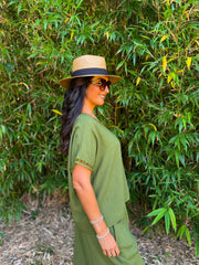 Pistachio Lattice Trim Top Riley