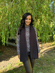 Black Satin Blend Scarf