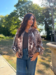Chocolate Leopard Stripe Jacket Jordan