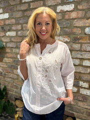 Pink Embroidered Floral Top Jasmine