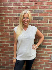 Stone Studded V Neck Tank Top Serena