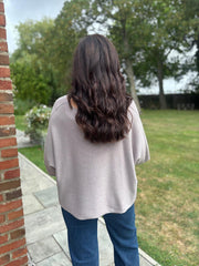 Mocha V-Neck Reverse Seam Knit Diana