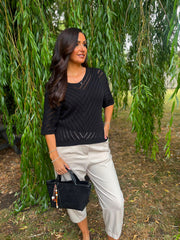 Black Chevron Knit Anabelle