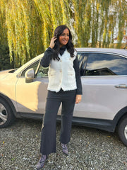 Winter White Soft Fringed Waistcoat Selma