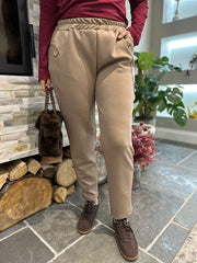 Mocha Straight leg Comfort fit pull on Trousers