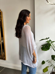 White Open Weave Knit Peyton