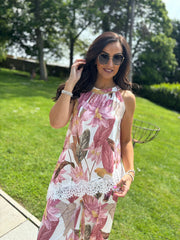 Pink Floral Lace Trim Set Kimberly