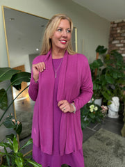 Grape Soft Drape Cardi Flora