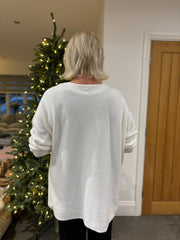 Winter White Gold Festive Snowflake Knit Ava